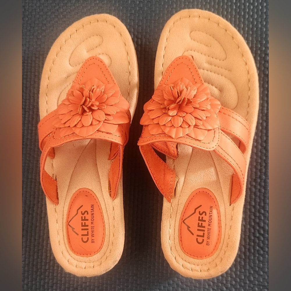 Cliffs by White Mountain  Floral Orange Sandals
